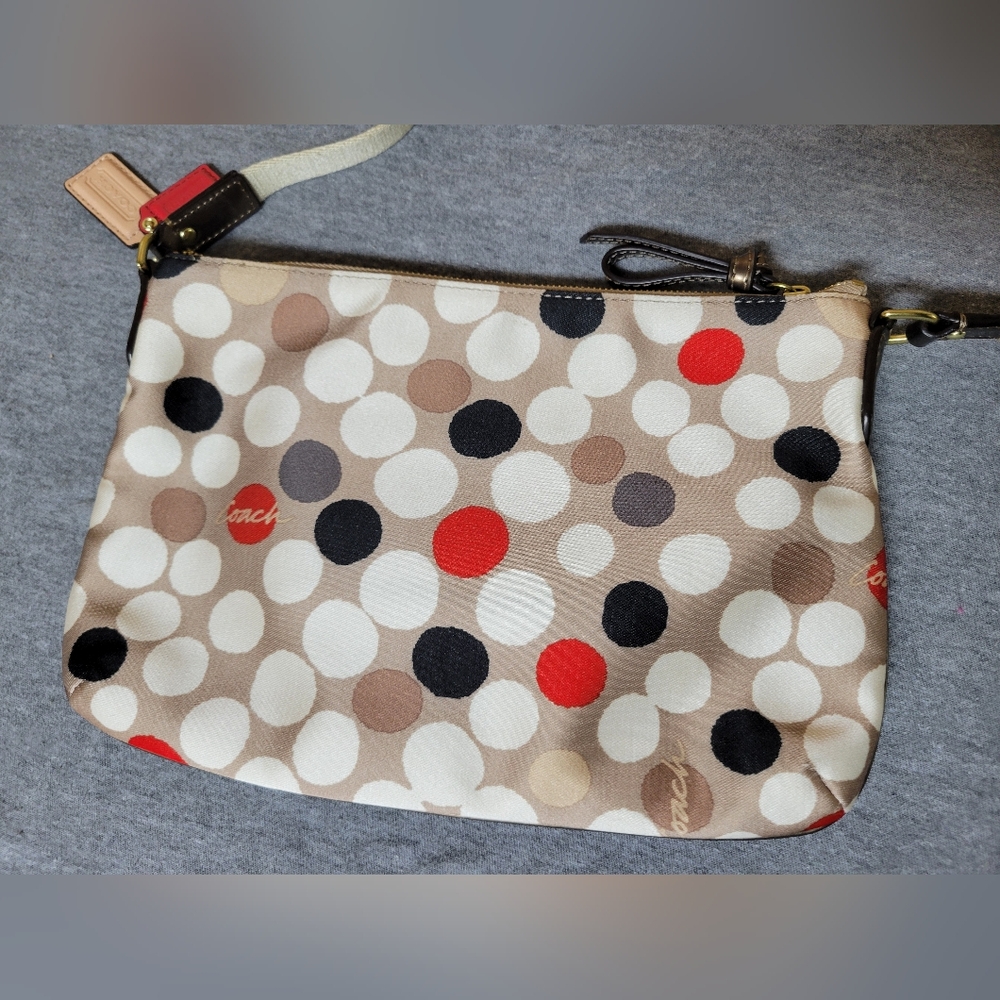 Coach Sateen Poppy Watercolor Dot Crossbody - Picture 7 of 12